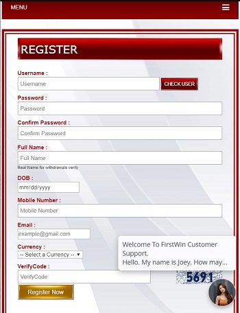 Firstwin registration 2