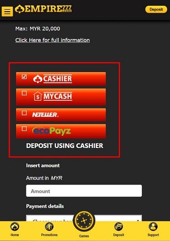 empire777 deposit 5