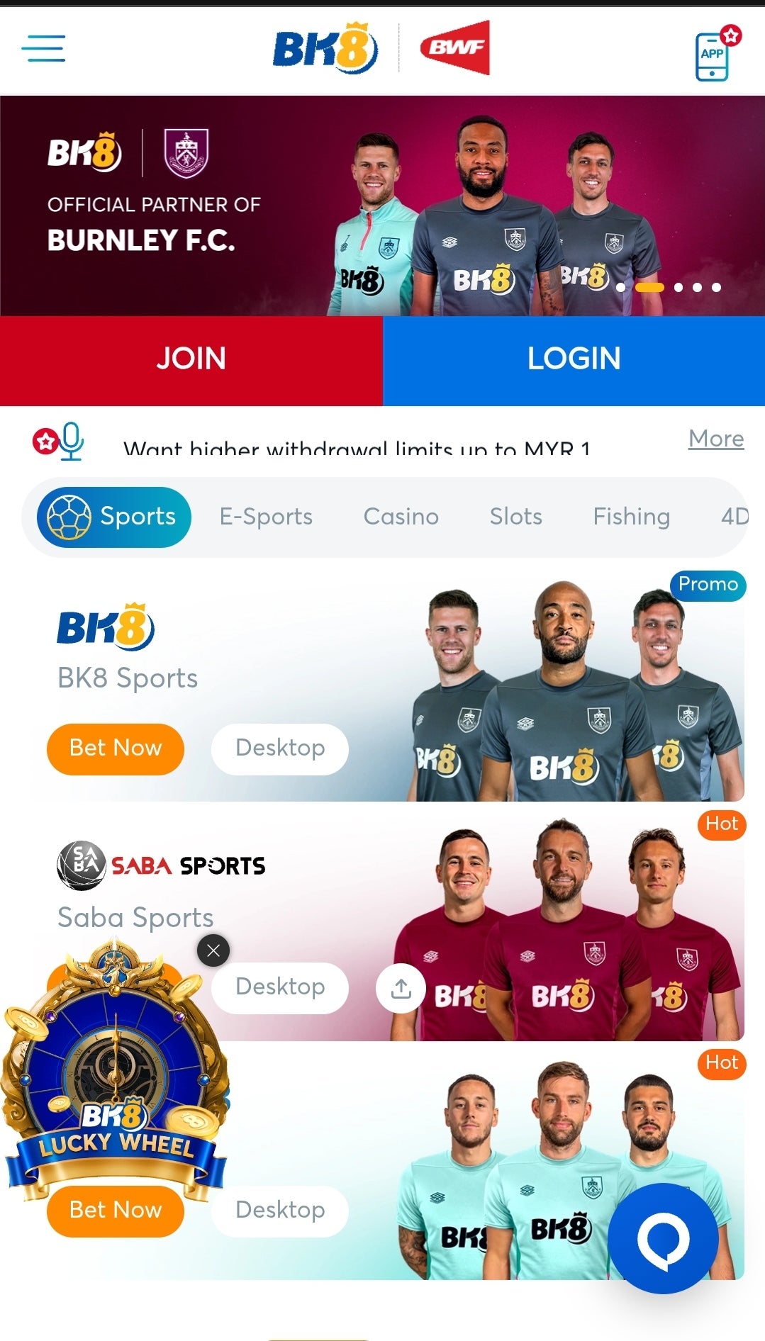 BK8 mobile site login
