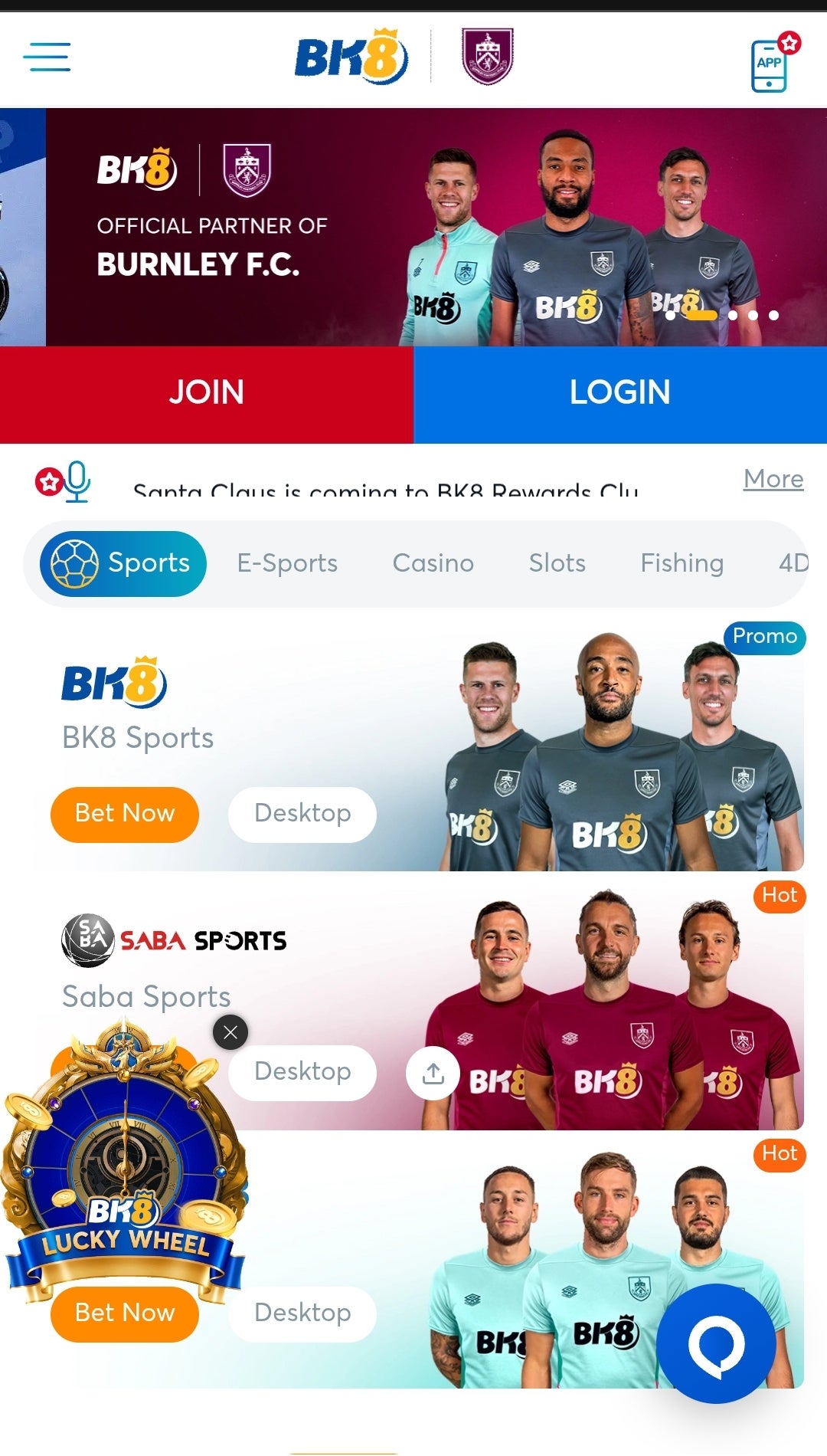 BK8 join button